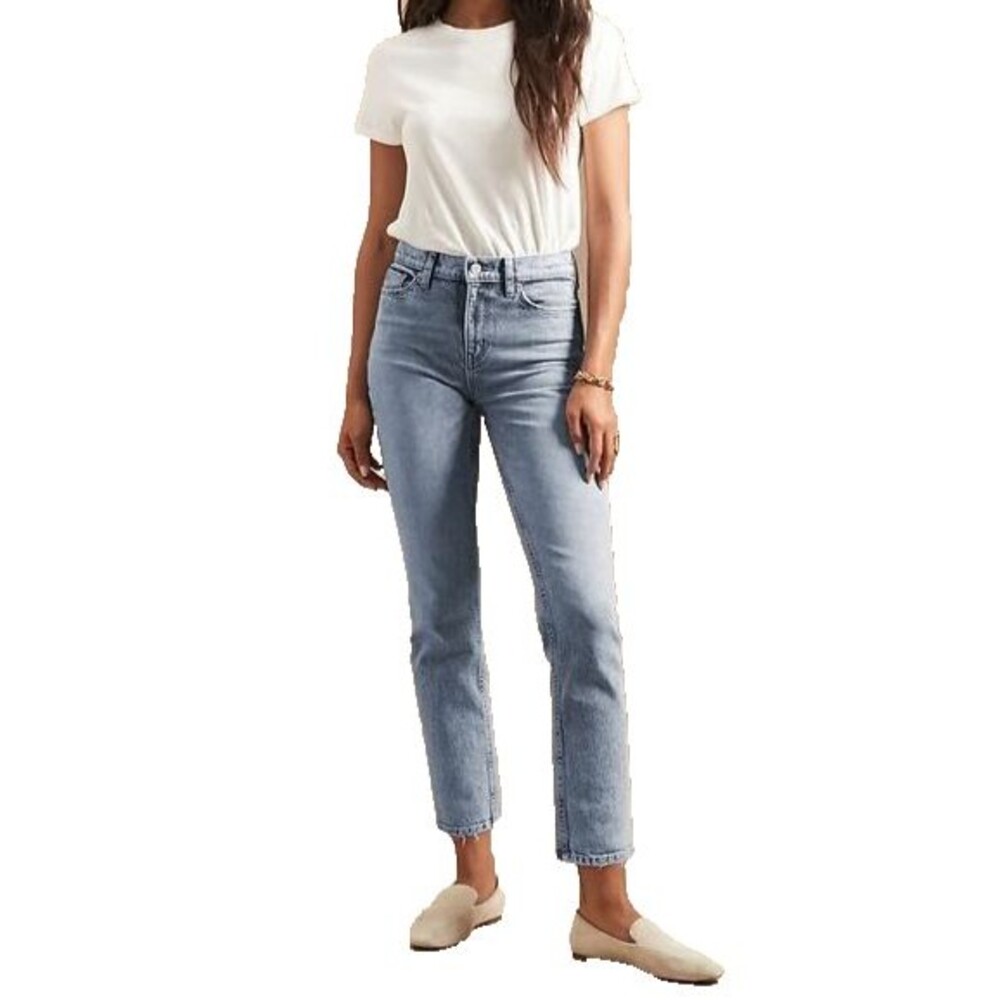 Banana Republic Women's Jean High Rise Straight Ankle Light Wash Size 32 Short